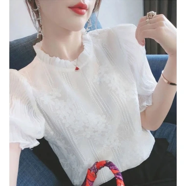 Áo sơ mi trắng dài tay ren thanh lịch phong cách Hàn Quốc thời trang 2.023, giảm còn 245.340₫ 3