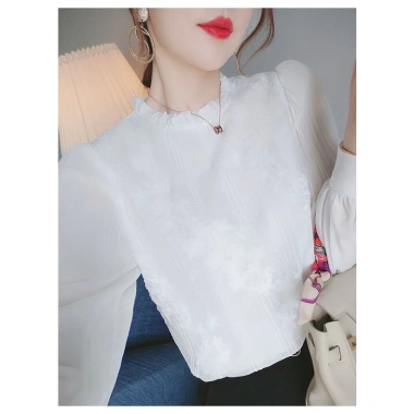 Áo sơ mi trắng dài tay ren thanh lịch phong cách Hàn Quốc thời trang 2.023, giảm còn 245.340₫ 8