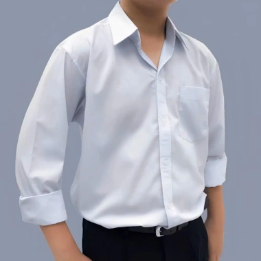 Áo sơ mi trắng đồng phục học sinh lớp 1-12 cộc tay dài tay, giảm 23% chỉ 77.000đ