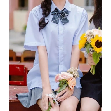 Áo Sơ Mi Trắng Học Sinh Cộc Tay, Dài Tay Nam Nữ Lớp 1‑12 Giá 48.019₫ 6