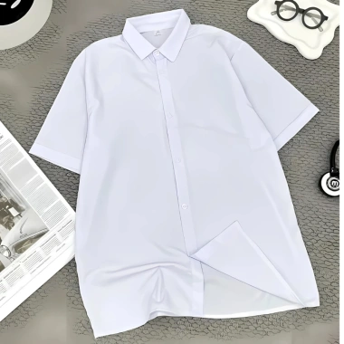 Áo sơ mi trắng học sinh nam nữ cộc tay dài tay - Giá chỉ 49k, phong cách học đường