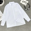 Áo sơ mi trắng học sinh nam nữ cộc tay dài tay - Giá chỉ 49k, phong cách học đường 10