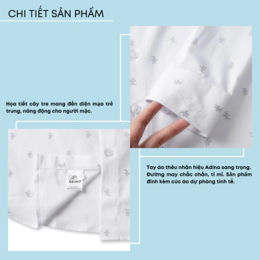 Áo sơ mi trắng nam Bamboo sợi tre mềm mịn, dáng slimfit công sở trẻ trung - S273 ADINO, 419.000₫