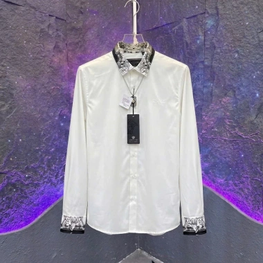 Áo Sơ Mi Trắng Nam Dài Tay Form Rộng Vạch Cổ - Style Basic Hàn Quốc, Giá 145k