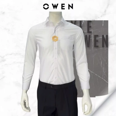 Áo sơ mi trắng nam Owen Regular Fit, vải sồi mềm mịn, túi tiện, AR240.312D - 390k