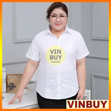 Áo sơ mi trắng nữ bigsize VINBUY size lên đến 90-100kg form rộng giá 180.000₫ Áo sơ mi trắng nữ bigsize VINBUY size lên đến 90-100kg form rộng giá 180.000₫