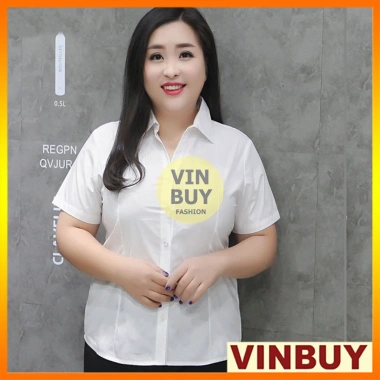 Áo sơ mi trắng nữ bigsize VINBUY size lên đến 90-100kg form rộng giá 180.000₫