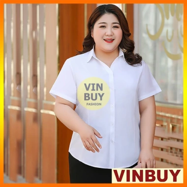 Áo sơ mi trắng nữ bigsize VINBUY size lên đến 90-100kg form rộng giá 180.000₫