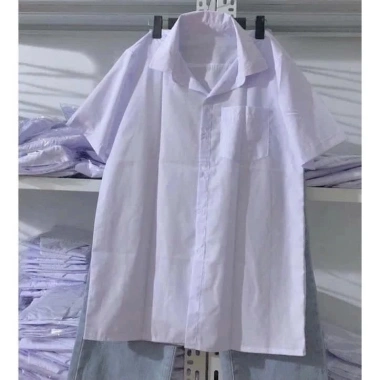Áo sơ mi trắng nữ cộc tay, form rộng, cổ bẻ, túi ngực - Giá chỉ 67.500₫, giảm 20% 4