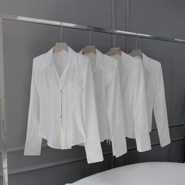 Áo Sơ Mi Trắng Nữ Công Sở Basic Form Ôm Tôn Dáng - Giá chỉ 255.000đ JennyDesign 3