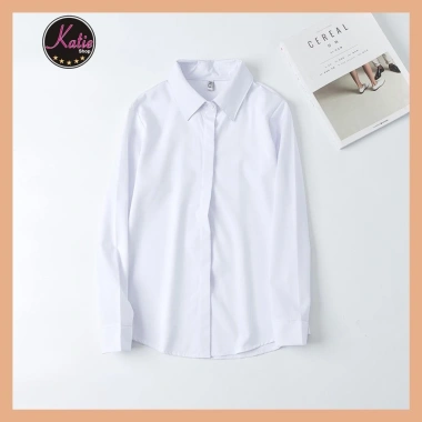 Áo Sơ Mi Trắng Nữ Công Sở KATIE Cotton Tay Dài, Thoáng Mát, Không Nhăn, Bigsize, 210.000₫ 7