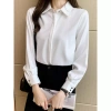 Áo sơ mi trắng nữ Rymola không nhăn, giấu nút, tay dài, bigsize, cotton form suông 116k 3