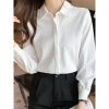 Áo sơ mi trắng nữ Rymola không nhăn, giấu nút, tay dài, bigsize, cotton form suông 116k 6