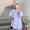 Áo sơ mi trắng nữ tay dài form rộng cổ trụ bẻ, có túi - Giá chỉ 79.000₫ 2