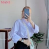 Áo sơ mi trắng nữ tay dài form rộng cổ trụ bẻ, có túi - Giá chỉ 79.000₫ 3