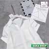 Áo sơ mi trắng nữ tay ngắn có túi, vải kate mịn rộng, không nhăn – Giá 81.382₫ 4