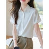 Áo Sơ Mi Trắng Tay Ngắn Nữ ATOMI - Bigsize, Không Nhăn, Thời Trang Công Sở, Giá 116k 2