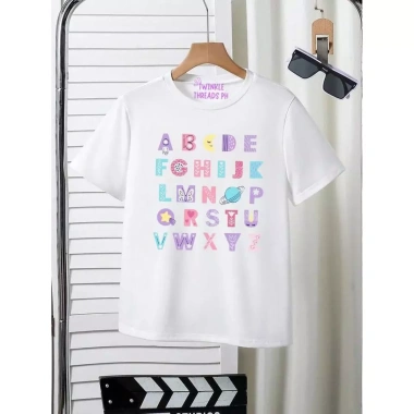 Áo sơ mi trẻ em unisex chất lượng cao, vải mềm, bảng chữ thời trang, giá 143.332 VND