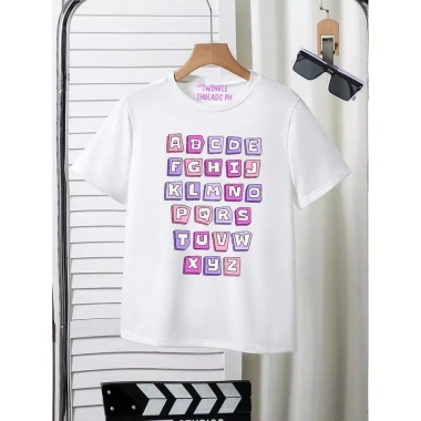 Áo sơ mi trẻ em unisex chất lượng cao, vải mềm, bảng chữ thời trang, giá 143.332 VND