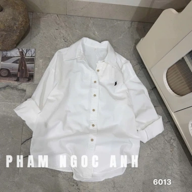 Áo sơ mi trơn GiGi logo ngựa thêu tag, chuẩn Qc L1, sẵn, giảm giá 20% chỉ 262.400đ