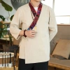 Áo sơ mi vải lanh cotton tay ba phong cách Trung Quốc Hanfu, cổ chéo, quần áo dân tộc - Giá 323.432₫ 3