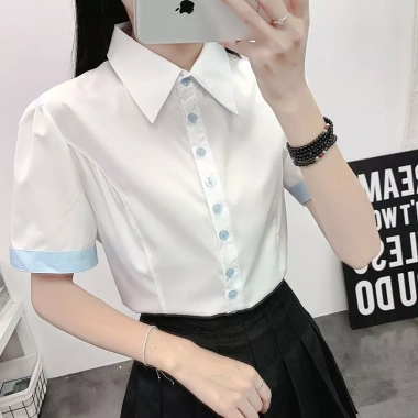 Áo sơ mi viền dài tay tương phản thanh lịch - Công sở, giảm 22% chỉ 194.400₫ 8