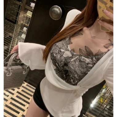Áo sơ mi voan Slim-fit Hot Girl Ren 2.025 - Thiết kế mới gợi cảm, mỏng hơn phiên bản Hàn Quốc, chỉ 460.512 VND 6