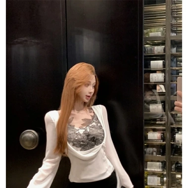 Áo sơ mi voan Slim-fit Hot Girl Ren 2.025 - Thiết kế mới gợi cảm, mỏng hơn phiên bản Hàn Quốc, chỉ 460.512 VND 8