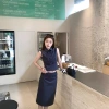 Áo sơ mi xếp li ren xám đậm, vest và váy nữ, bộ đồ mùa hè giá 95.016 VND 2