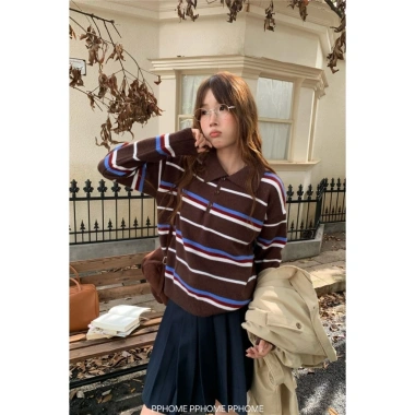 Áo Sọc Dài Tay Mùa Thu 2.025 - Áo Len Lỏng Lẻo Thời Trang Giản Dị, Giá 240.000₫ 7