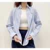 Áo sơmi nam nữ Oxford 100% cotton tay dài, phong cách châu Âu, xanh biển - 259.000₫ 3