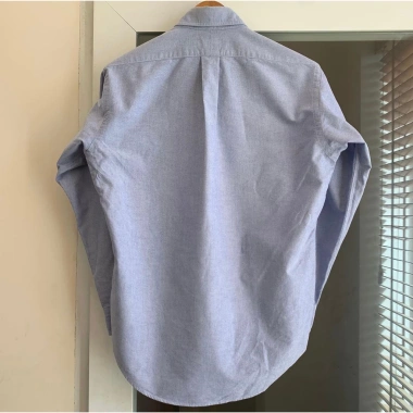 Áo sơmi nam nữ Oxford 100% cotton tay dài, phong cách châu Âu, xanh biển - 259.000₫ 5