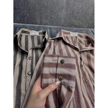 Áo Sơmi sọc to nữ dài tay form ôm chất thô Suongg Women giá 289.000 VND