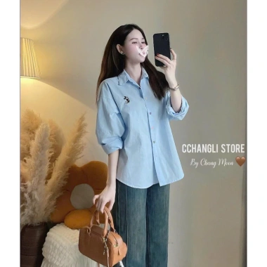Áo Sơmi Thô Nữ Gigi.Studio Thêu Mickey Cúc Sắc Màu - Giá 212.430₫ (Giảm 23%)