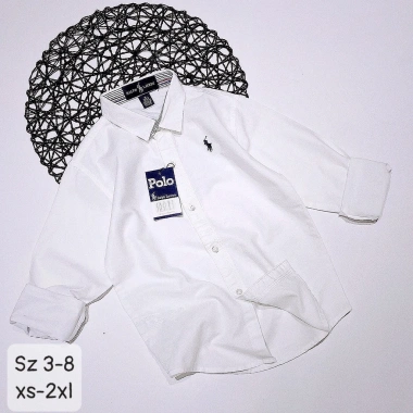 Áo Sơmi Trắng Dài Tay Thêu Polo Bé Trai 12-45kg - Thời Trang Đơn Giản Giá 205.000 VND 4