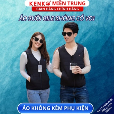 Áo sưởi ấm gile KENKO V01 Nhật Bản 9 vùng nhiệt, pin siêu nhẹ, làm ấm nhanh, chống rét, du lịch xứ tuyết - 670k 10