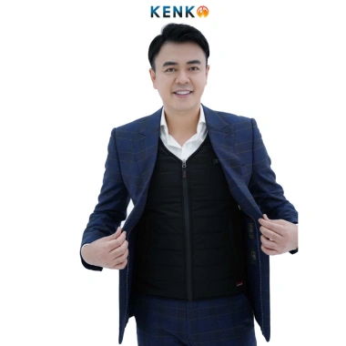 Áo sưởi điện KENKO gile cổ tim nhẹ, lót nhung êm ái, 9 vùng nhiệt - 699.000₫