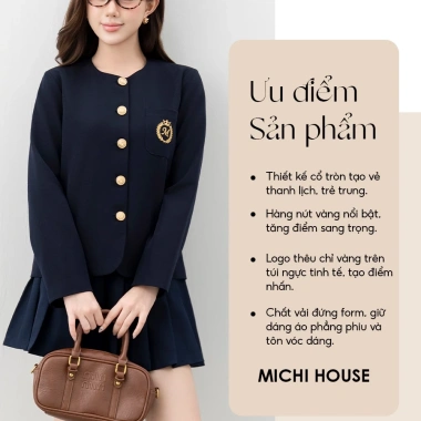 Áo Suông Thu Đông MICHI House Dài Tay Cổ Tròn Dáng Xuông Bigsize A136 395k