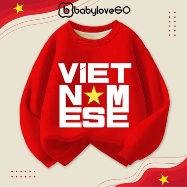 Áo sweater BabyloveGO cho bé trai, bé gái - Nỉ haida dày ấm, Việt Nam, 149.000₫ 2