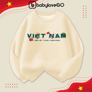 Áo sweater BabyloveGO cho bé trai, bé gái - Nỉ haida dày ấm, Việt Nam, 149.000₫ 10
