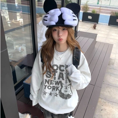 Áo Sweater Basic Nữ Xám Tiêu 380gsm 24h Giao Hàng Tay Dài Mùa Đông RTOML 3