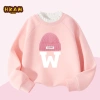 Áo Sweater bé gái bông cừu giữ ấm thời trang thu đông, mũ in - 250k (từ 300k)