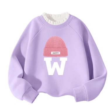 Áo Sweater bé gái bông cừu giữ ấm thời trang thu đông, mũ in - 250k (từ 300k) 8
