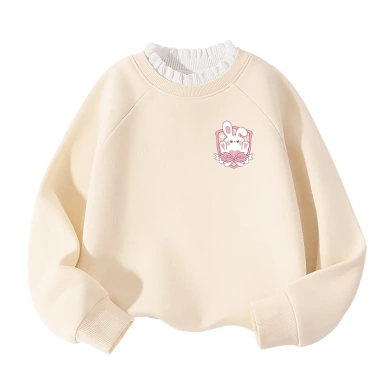 Áo Sweater bé gái bông tai lông cừu, giữ ấm thoải mái, thời trang thu đông 250.000₫