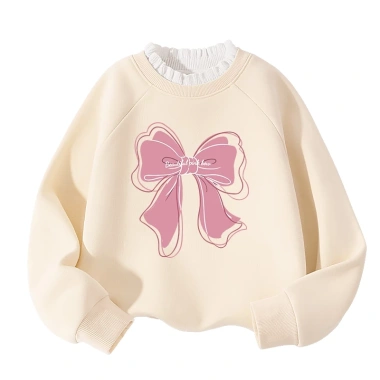 Áo Sweater bé gái bông tai lông cừu giữ ấm thời trang thu đông, in nơ - Giá 250k 9