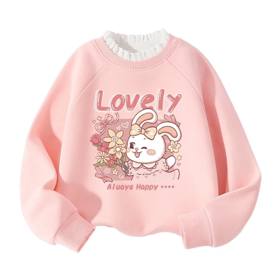 Áo Sweater Bé Gái HKAM Nỉ Viền Nấm Thu Đông In Hình Thỏ Giá 250.000