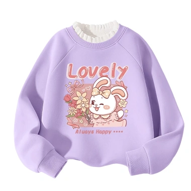 Áo Sweater Bé Gái HKAM Nỉ Viền Nấm Thu Đông In Hình Thỏ Giá 250.000