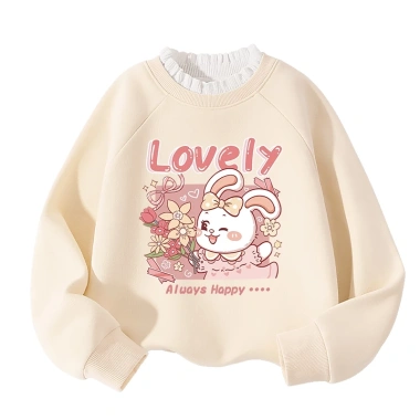 Áo Sweater Bé Gái HKAM Nỉ Viền Nấm Thu Đông In Hình Thỏ Giá 250.000