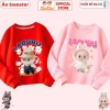 Áo Sweater Bé Gái Labubu CIUCIU KID Vải Nỉ Da Cá Co Dãn Mềm Mại Ấm Áp 9-35kg 2