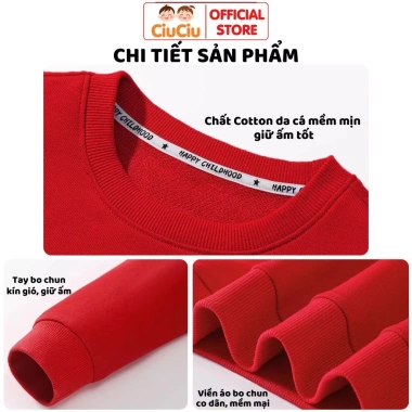 Áo Sweater Bé Gái Labubu CIUCIU KID Vải Nỉ Da Cá Co Dãn Mềm Mại Ấm Áp 9-35kg 3